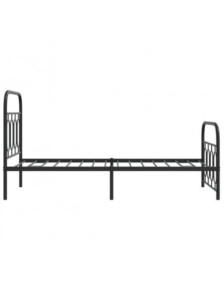 Giroletto con Testiera e Pediera Metallo Nero 90x200 cm
