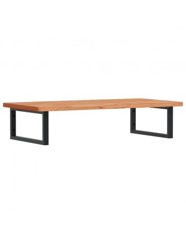 Ripiano a Parete per Lavabo in Acciaio e Massello di Faggio