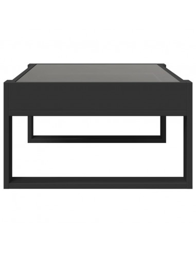 Tavolino da Salotto con LED Infinity Nero 90x53x30 cm