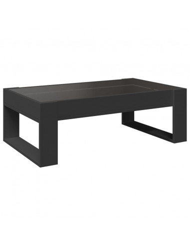 Tavolino da Salotto con LED Infinity Nero 90x53x30 cm