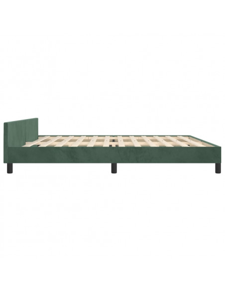 Giroletto con Testiera Verde Scuro 200x200 cm in Velluto