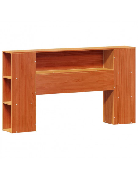 Letto Libreria senza Materasso Marrone Cera 140x200 cm in Pino