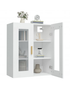 Armadietto Pensile a Parete Bianco 69,5x34x90 cm 2