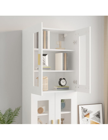 Armadietto Pensile a Parete Bianco 69,5x34x90 cm
