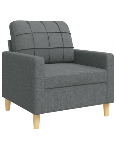 Set di Divani 3 pz Grigio Scuro in Tessuto