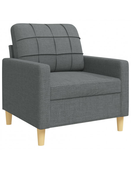 Set di Divani 3 pz Grigio Scuro in Tessuto