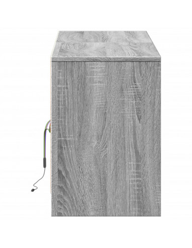 Mobile Porta TV con LED Grigio Sonoma 139,5x34x50 cm Truciolato