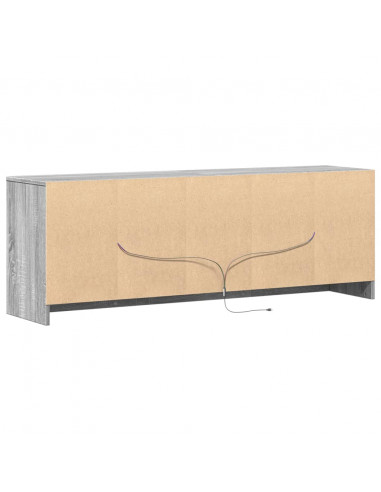 Mobile Porta TV con LED Grigio Sonoma 139,5x34x50 cm Truciolato