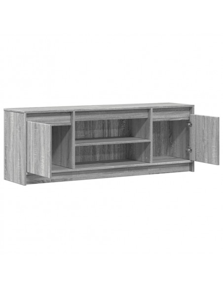 Mobile Porta TV con LED Grigio Sonoma 139,5x34x50 cm Truciolato