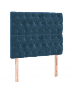 Testiera 2 pz Blu Scuro 90x7x78/88 cm in Velluto 2