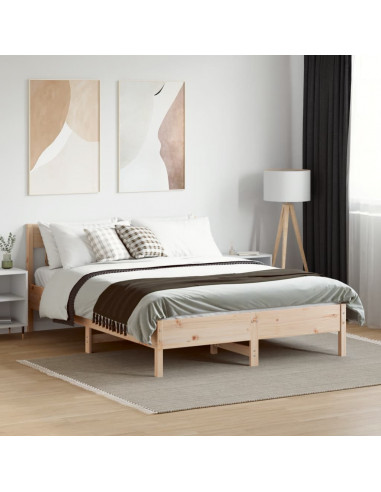 Giroletto con Testiera 135x190 cm in Legno Massello di Pino