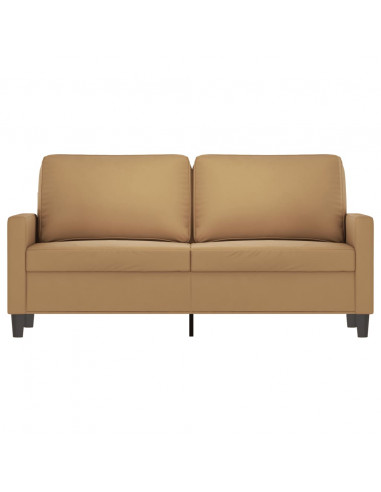 Divano a 2 Posti Marrone 140 cm in Velluto