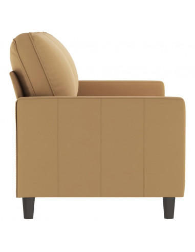 Divano a 2 Posti Marrone 140 cm in Velluto