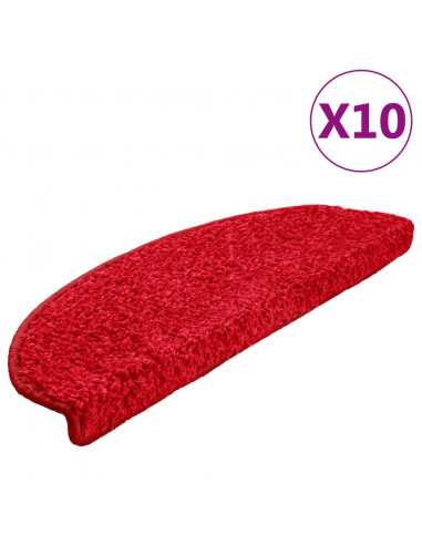 Tappetini per Scale 10 pz 65x21x4 cm Rossi