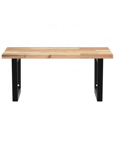 Ripiano a Parete per Lavabo in Acciaio e Massello di Acacia