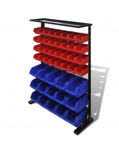 Pannello a Parete per Attrezzi Garage Blu e Rosso 2