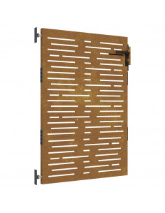 Cancello da Giardino 85x125 cm Acciaio Corten Design Quadrato 2