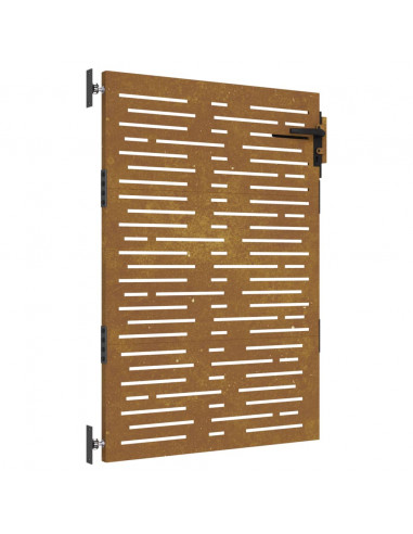 Cancello da Giardino 85x125 cm Acciaio Corten Design Quadrato