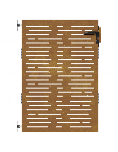 Cancello da Giardino 85x125 cm Acciaio Corten Design Quadrato
