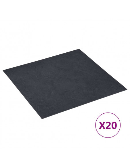 Listoni Pavimenti Adesivi 20 pz in PVC 1,86 m² Marmo Nero