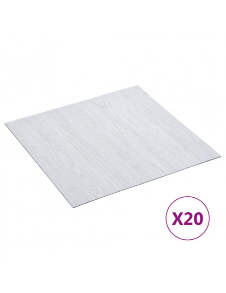 Listoni per Pavimenti Autoadesivi 20 pz in PVC 1,86 m² Bianchi