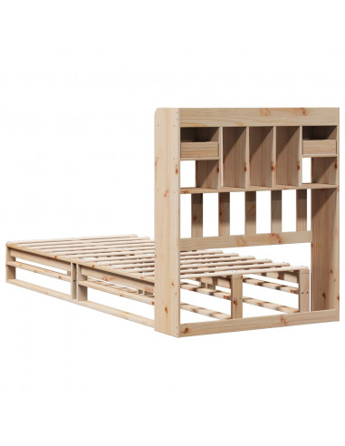 Letto Libreria senza Materasso 90x200 cm Legno Massello Pino