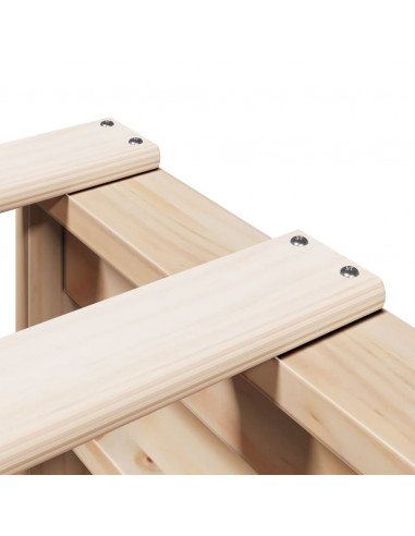 Letto Libreria senza Materasso 90x200 cm Legno Massello Pino