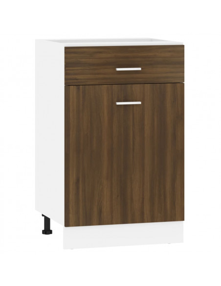 Mobile con Cassetto Rovere Marrone 50x46x81,5 Legno Multistrato