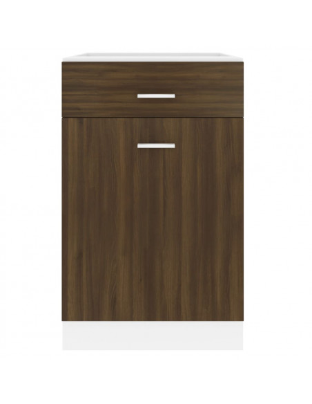 Mobile con Cassetto Rovere Marrone 50x46x81,5 Legno Multistrato