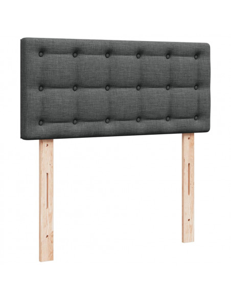 Giroletto a Molle con Materasso Grigio Scuro 90x190 cm Tessuto
