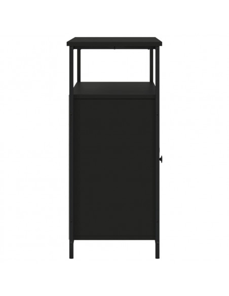 Credenza Nera 100x35x80 cm in Legno Multistrato