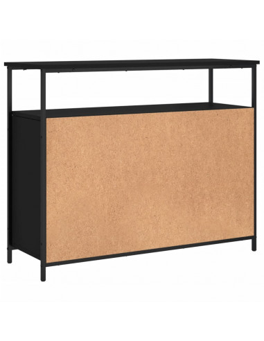 Credenza Nera 100x35x80 cm in Legno Multistrato