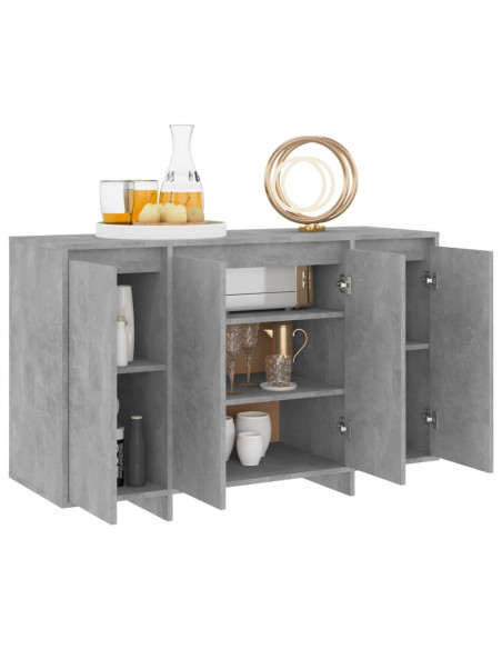 Credenza Grigio Cemento 120x41x75 cm in Truciolato