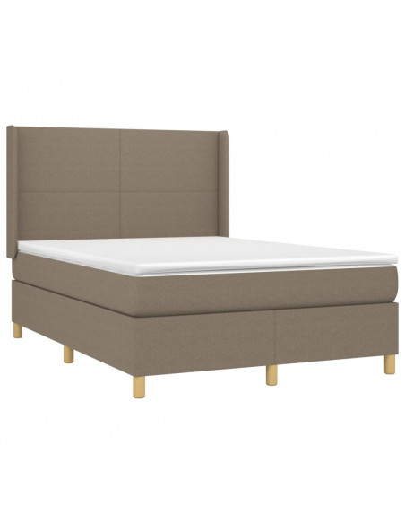 Giroletto a Molle con Materasso Tortora 140x200 cm in Tessuto