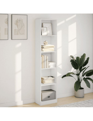 Libreria Bianca 40x24x176 cm in Legno Multistrato