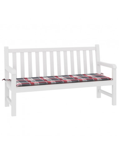 Cuscino per Panca a Quadri Rossi 150x50x4 cm Tessuto Oxford