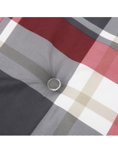 Cuscino per Panca a Quadri Rossi 150x50x4 cm Tessuto Oxford