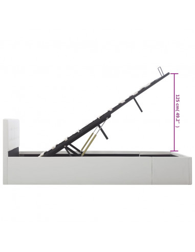 Giroletto con Contenitore Idraulico Bianco Similpelle 140x200cm