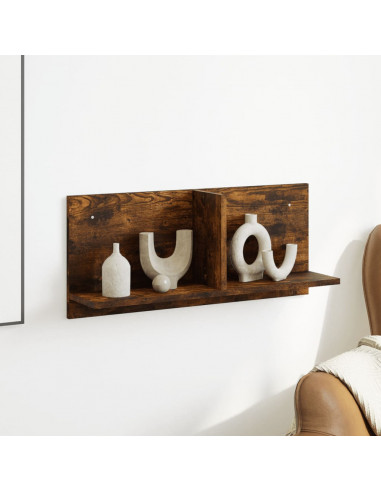 Mobile a Parete 70x16,5x30 cm Rovere Fumo in Legno Multistrato