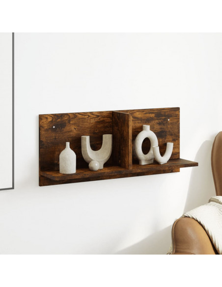 Mobile a Parete 70x16,5x30 cm Rovere Fumo in Legno Multistrato