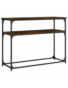Tavolino Consolle Rovere Fumo 100x35,5x75 cm Legno Multistrato 2
