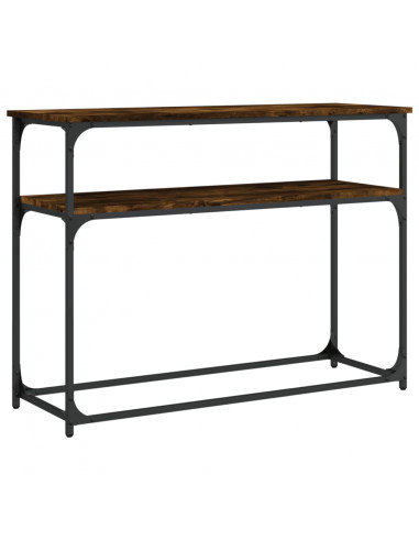 Tavolino Consolle Rovere Fumo 100x35,5x75 cm Legno Multistrato