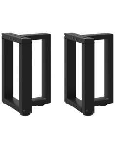 Gambe Tavolino da Caffè a T 2 pz Nero 28x25x(42-43) cm Acciaio