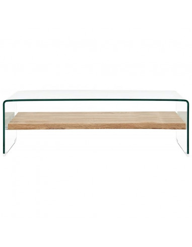 Tavolino da Caffè Trasparente 98x45x31 cm in Vetro Temperato