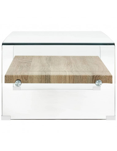 Tavolino da Caffè Trasparente 98x45x31 cm in Vetro Temperato