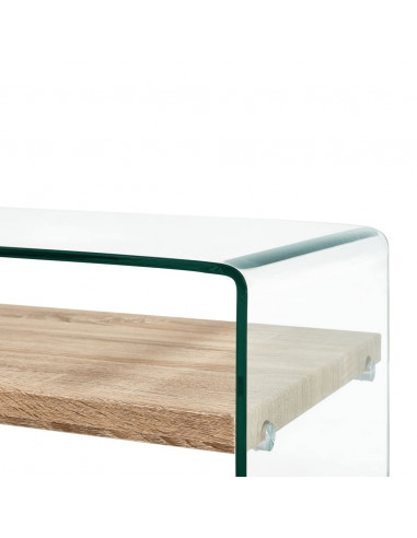 Tavolino da Caffè Trasparente 98x45x31 cm in Vetro Temperato