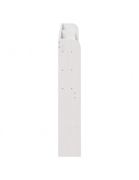 Testiera con Ripiani Bianca 135 cm in Legno Massello di Pino