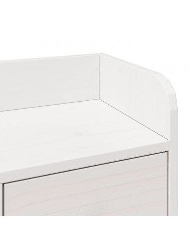 Letto Libreria senza Materasso Bianco 90x190 cm Massello Pino