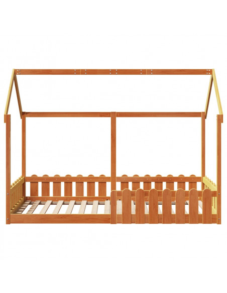 Giroletto Casetta Bambini Marrone Cera 90x200 cm Massello Pino