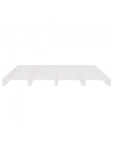 Letto a Pallet Bianco 180x200 cm Super King in Legno Massello
